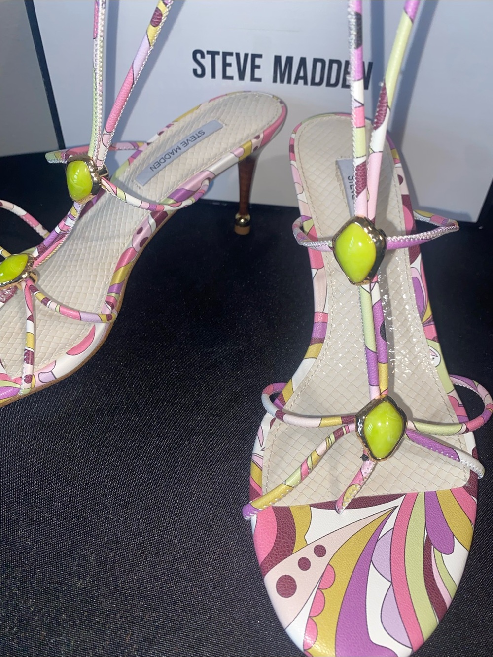 Steve Madden Women’s “RAMOS” Multi Strappy Heeled Sandals - Picture 7 of 9